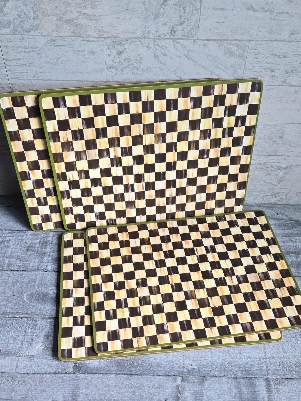 MacKenzie-Childs Courtly Check Cork-Back Placemats - Set of 4